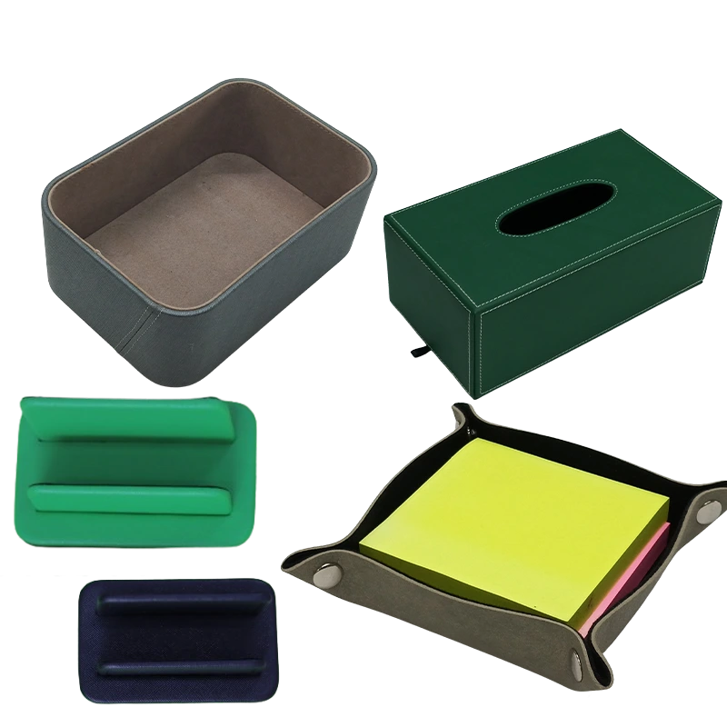 leather gifts ของขวัญหนังเทียม กล่องทิชชู ที่วางมือถือ กล่องเมมโม กล่องหุ้มหนังเทียม